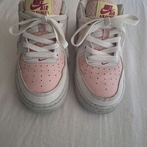Nike Kids Air Force 1 Sneakers in Pink and White Size 4Y